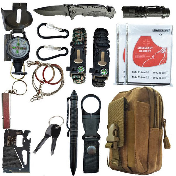 16 in 1 Outdoor Survival Kit