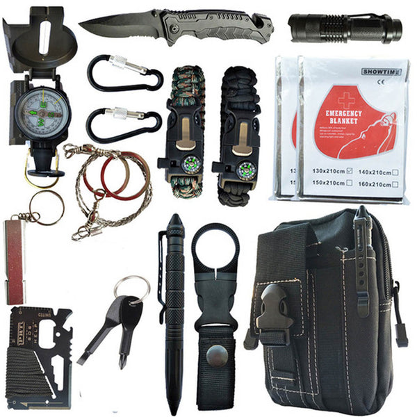 16 in 1 Outdoor Survival Kit