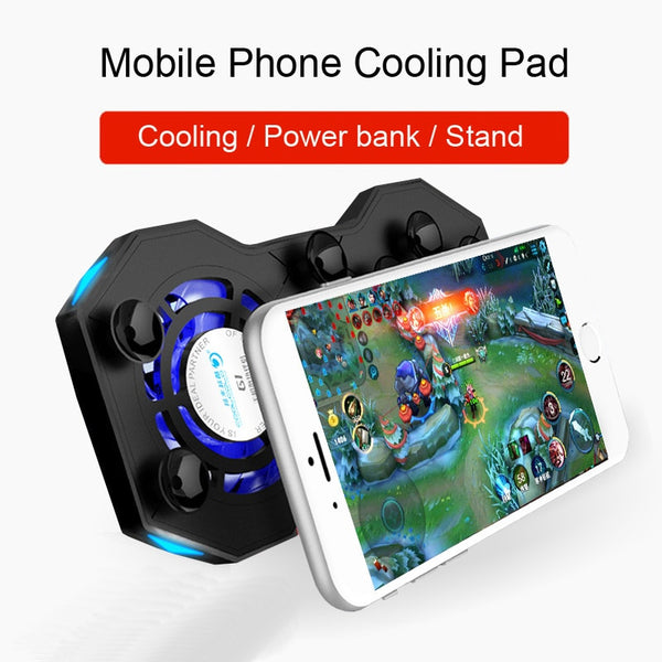 COOlCOLD G1 Mobile Phone Cooling Pad Mute Gaming Cooler Radiator Fans With Ring Holder Stand Portable Rechargeable Power Bank