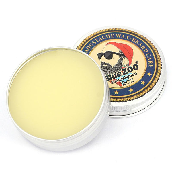 Blue ZOO Men Organic Beard Oil Balm Moustache Wax Styling Beeswax Moisturizing Smoothing Gentlemen Beard Care Natural Beard Balm