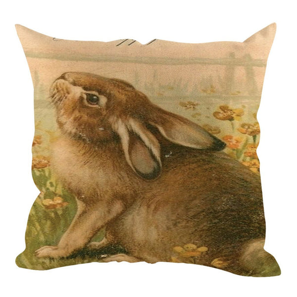 Easter Square Rabbit Cushion Cover