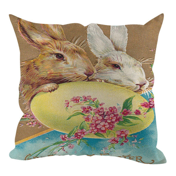 Easter Square Rabbit Cushion Cover