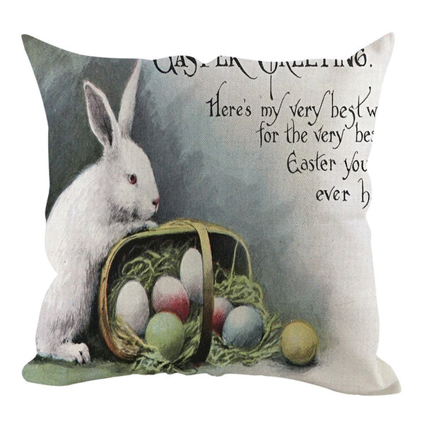 Easter Square Rabbit Cushion Cover