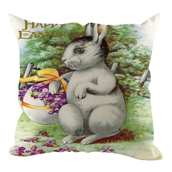 Easter Square Rabbit Cushion Cover