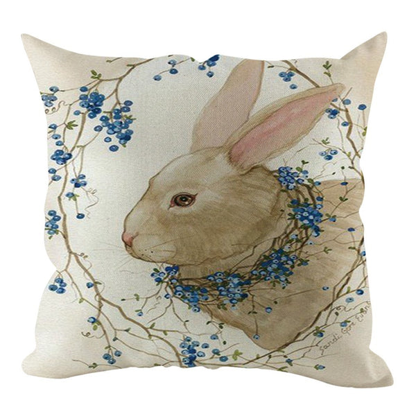 Easter Square Rabbit Cushion Cover